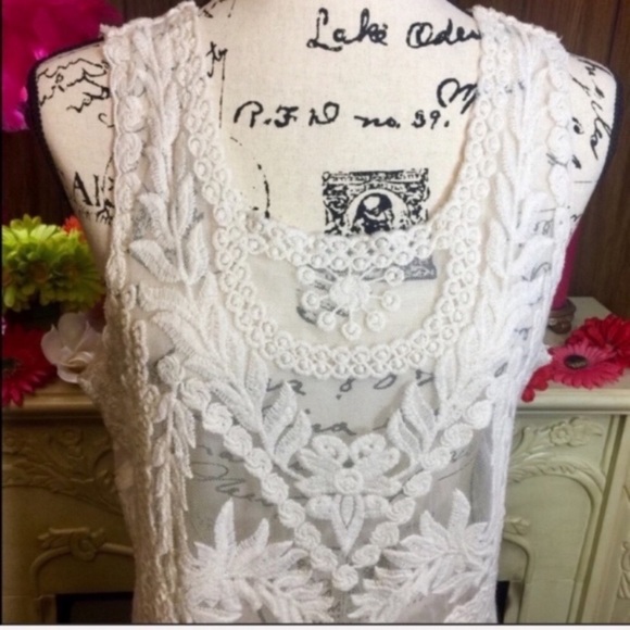 Express Victorian Lace Top/ Cover Up Size Medium Women - Picture 3 of 5